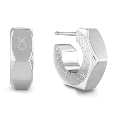 【新款】CK几何切面耳钉男士简约现代风字母标识耳饰