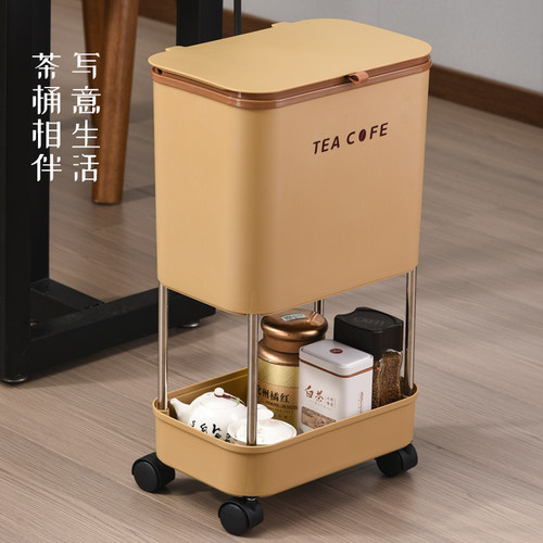 新款带轮移动茶水桶废水桶置物架