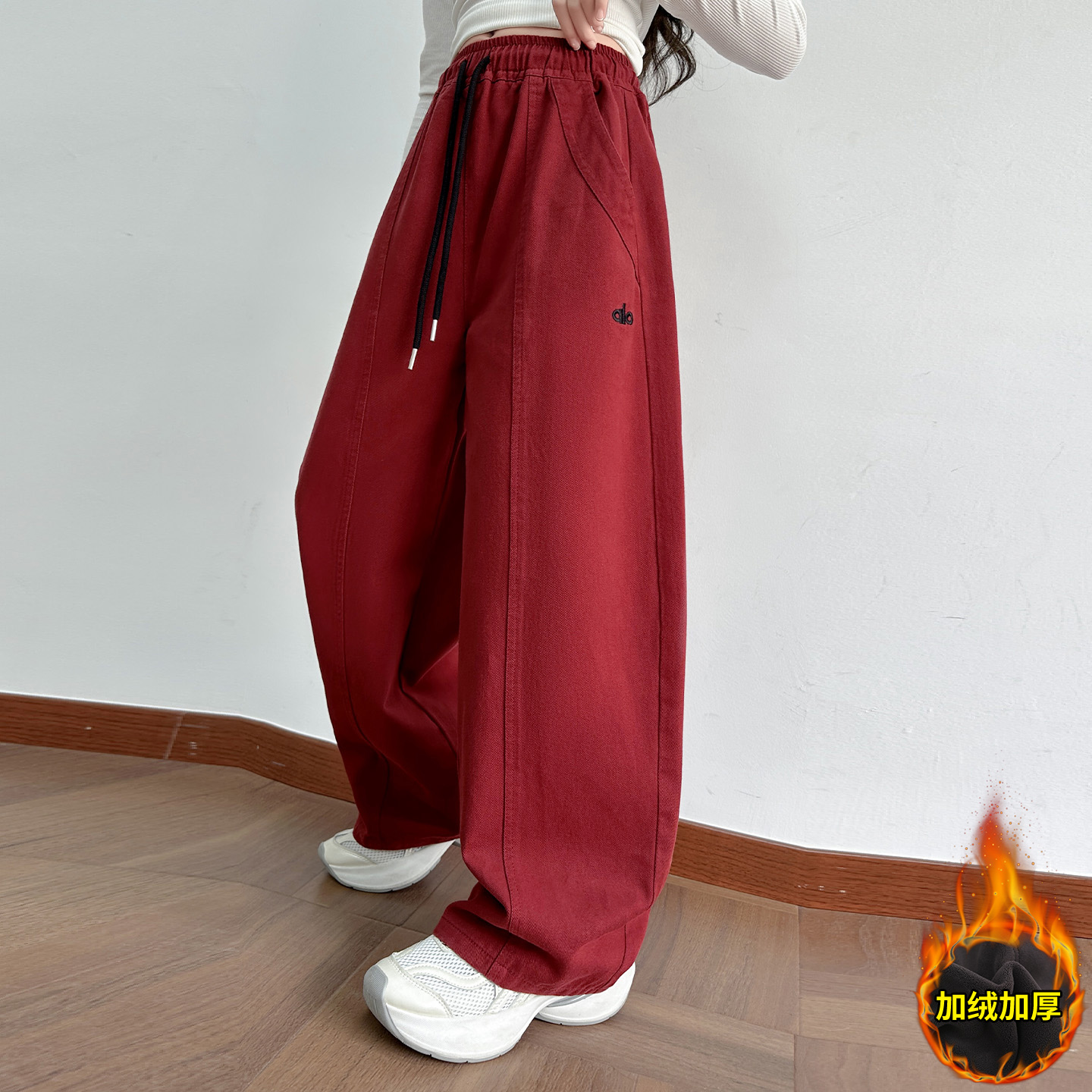 女童加绒弯刀裤秋冬2025新款