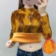 印花保暖衣 加绒加厚打底衫 新款 女一体绒妈妈装 半高领时尚 2025冬季