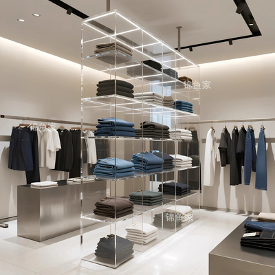 透明亚克力展示柜服装鞋包店定制