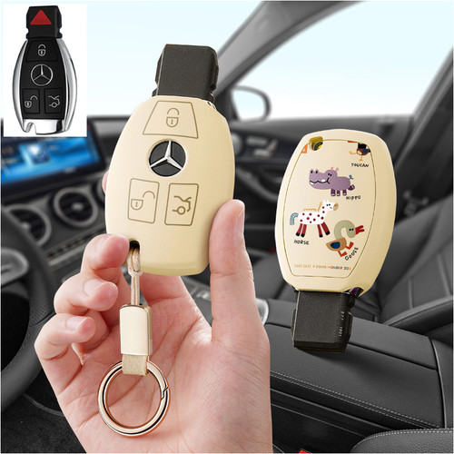 适用奔驰gla200威霆c180l汽车钥匙套c200l包glc260壳e260扣glk30