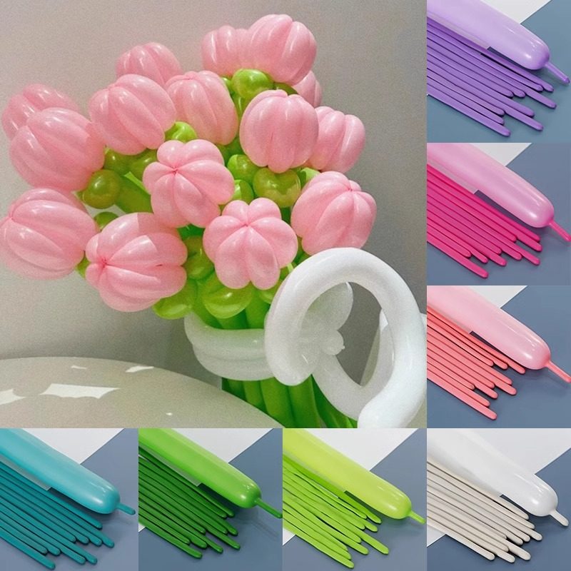 100支加厚长条气球260魔术儿童派对马卡龙DIY造型烟花花束材料包