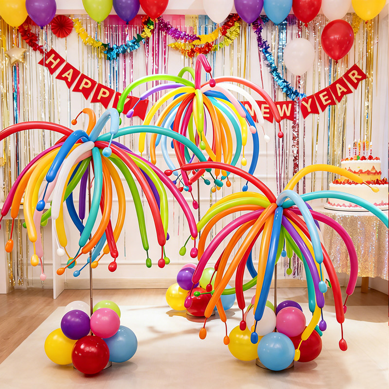 2026春节烟花气球立柱新年长条气球商场教室氛围年会装饰场景,节庆用品/礼品,装扮布置套餐,淘宝优惠券,粉丝福利购,淘宝优惠卷