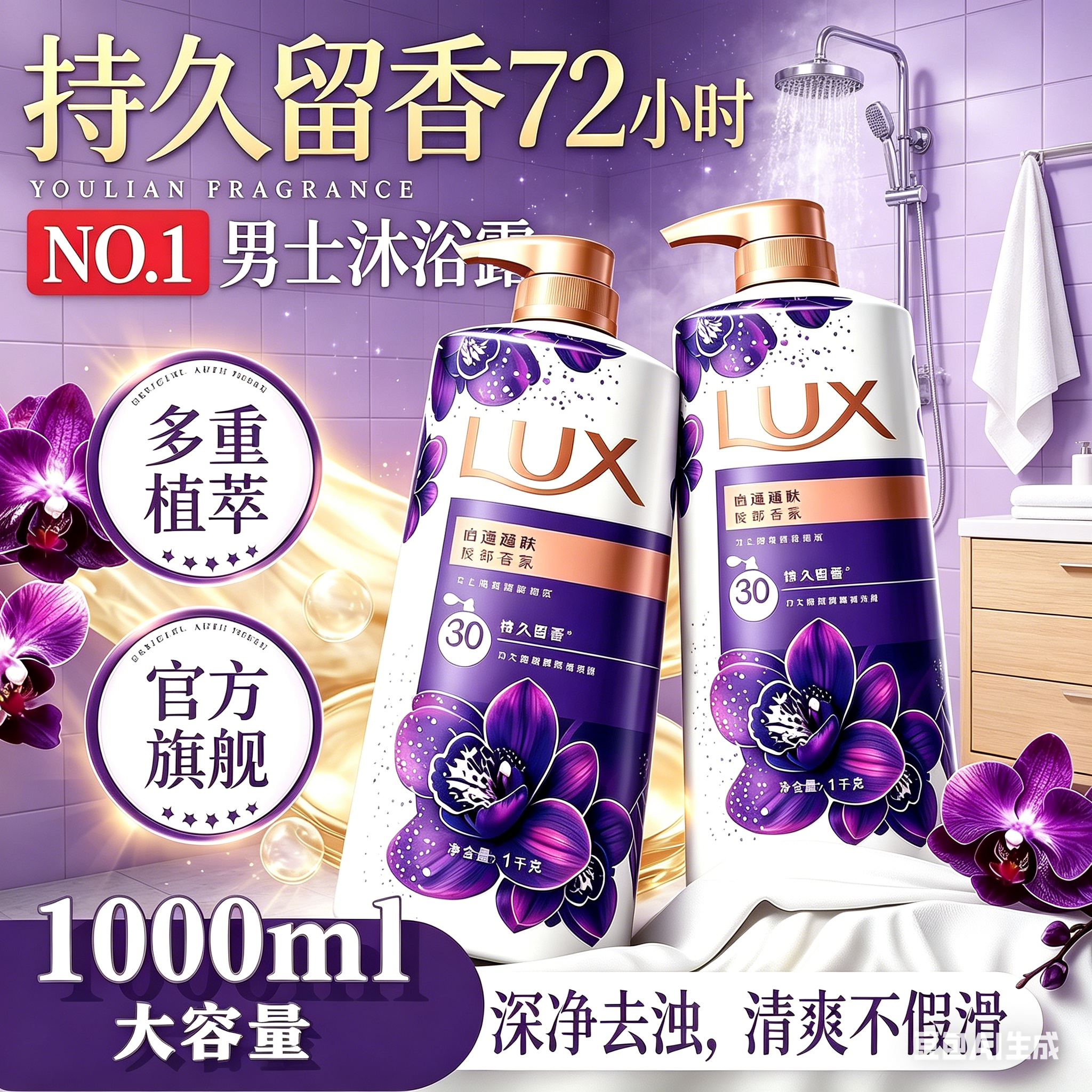 力士沐浴露男士排行榜第一名持久留香72小时正品官方旗舰店品牌