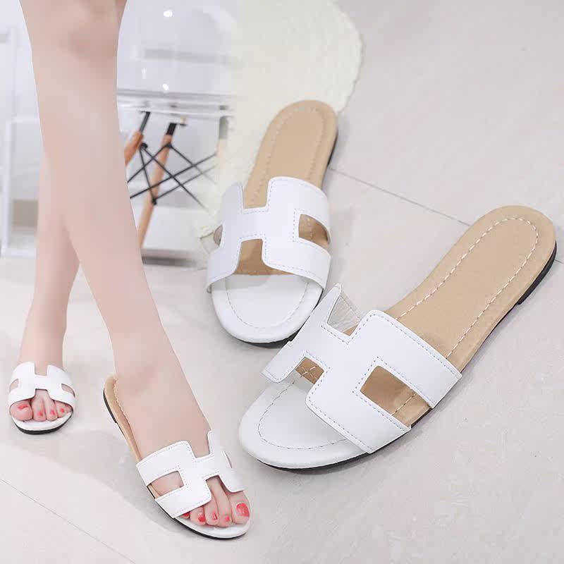 一字拖凉鞋2017夏季新款H女拖鞋孕妇纯色防滑平底外穿女拖鞋|ruв категории Женская одежда, платье - от Buy2taobao.com для оказания профессиональной услуги покупки агента Taobao