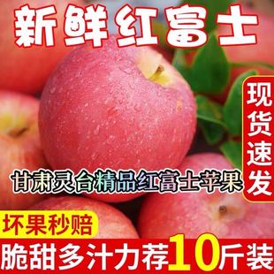 2023 包邮 整箱纯10斤装 甘肃平凉灵台苹果新鲜果现摘精品红富士当季