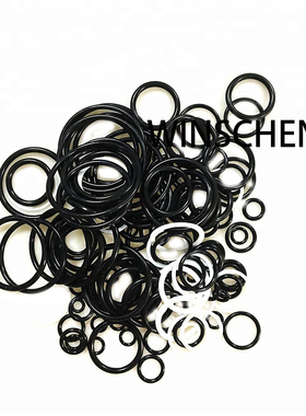 适用挖机PC60 120 200-8分配阀主副炮溢流阀油封O型圈扁垫片白色