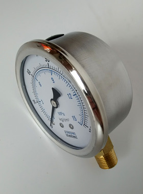 径向带边耐震压力表YN60ZT液压油压表0-1.6/2.5/6/10/16/25/40MPA