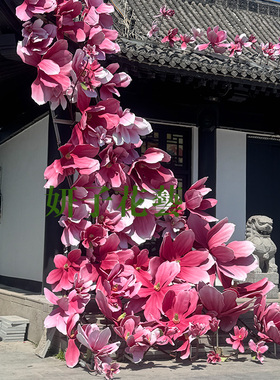 订制户外防水美陈巨大仿真玉兰花景区酒店古城节日装饰装扮道具