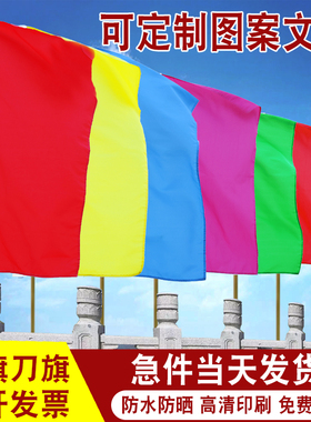 彩旗长方形户外五彩旗帜运动会定做防火工地开业庆典插地道旗广告旗子批发结婚刀旗红旗飘旗带杆定制导游队旗