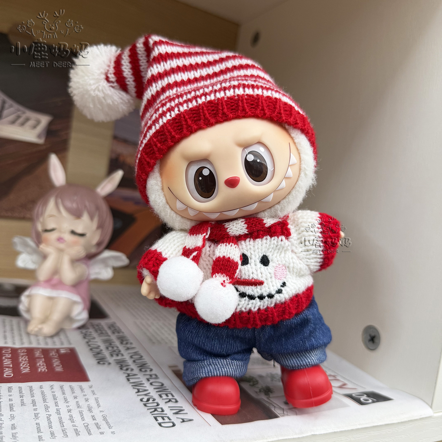 新年labubu圣诞节17cm拉布布娃衣