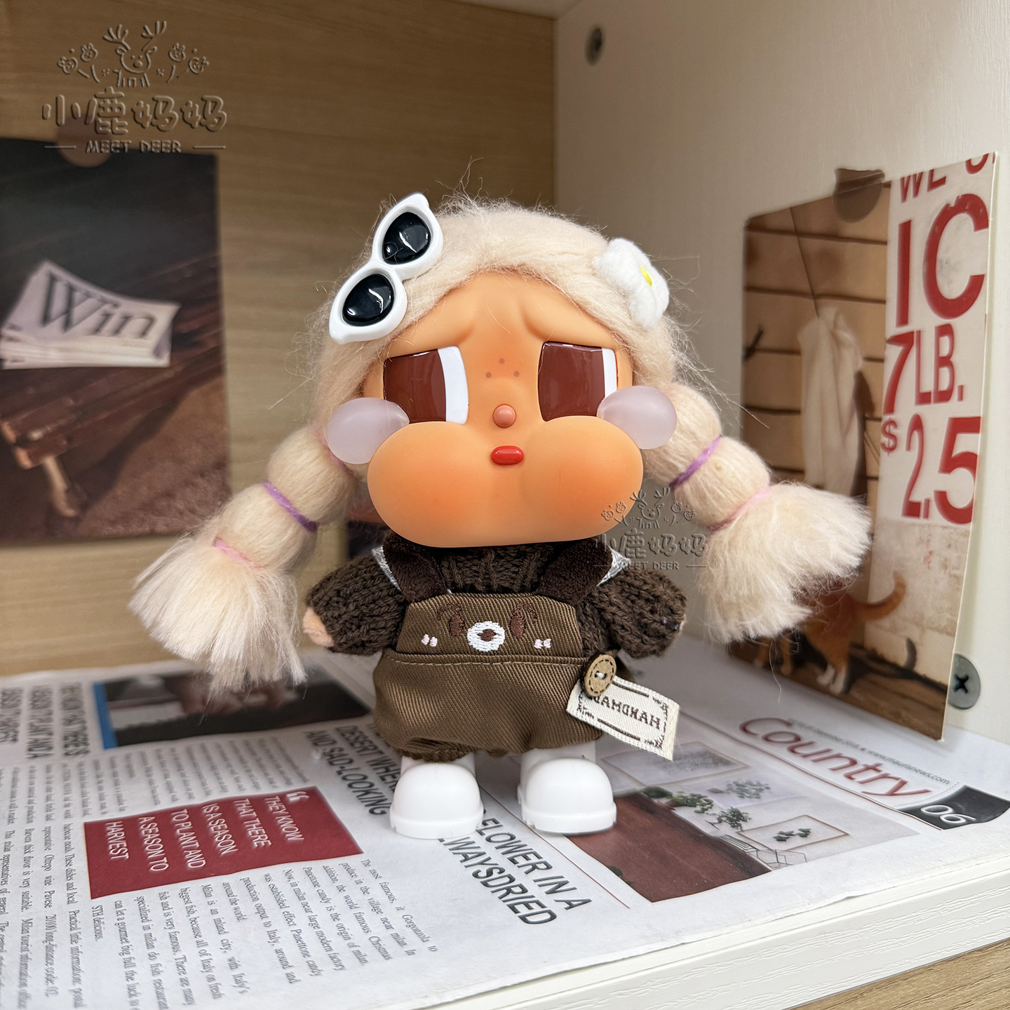 哭娃沙滩小憩娃衣复古潮酷套装