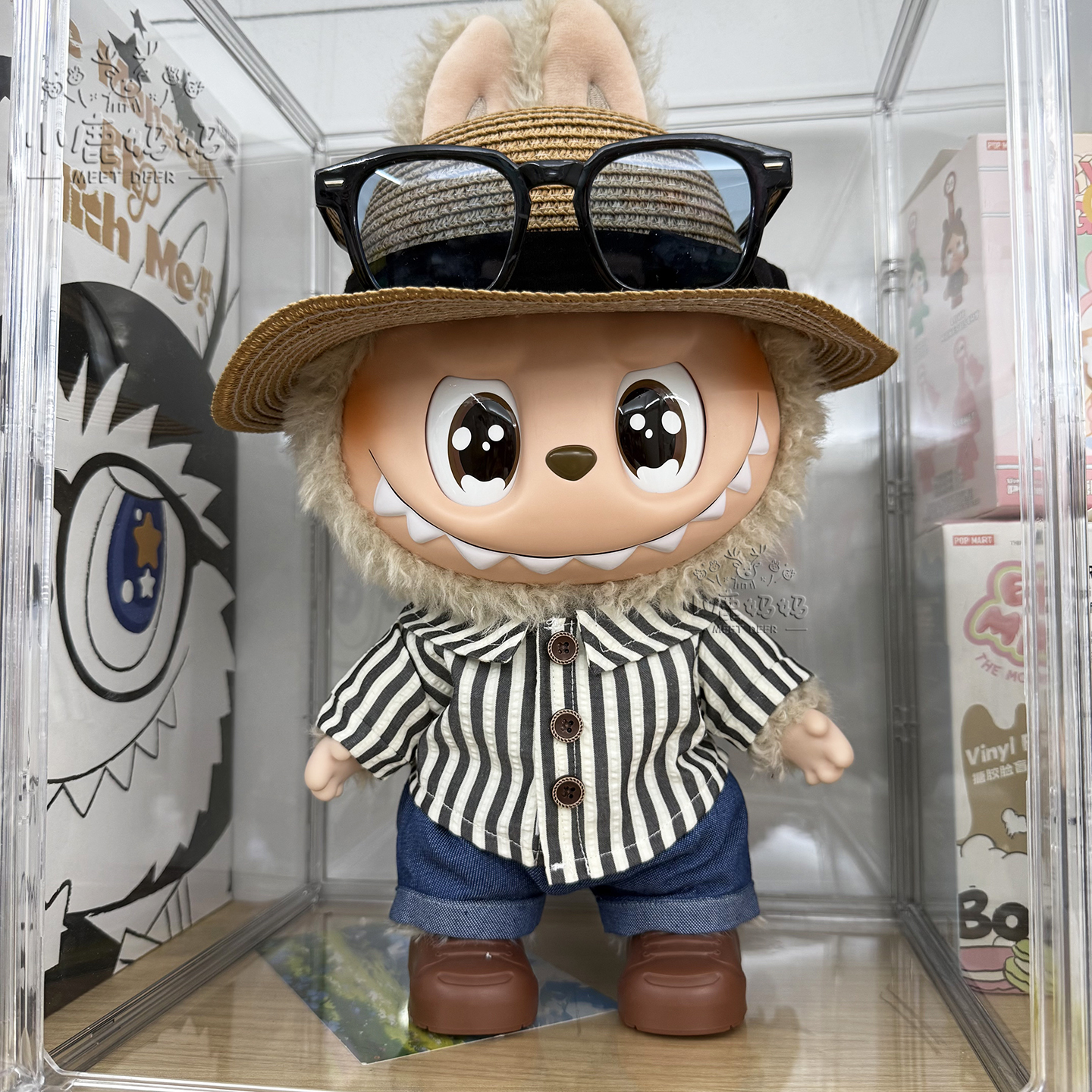 拉布布labubu娃衣换装衬衫着替