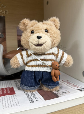 Ted2泰迪熊娃衣条纹毛衣套装潮