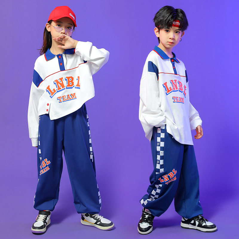儿童嘻哈套装男女童秋季帅气演出服学生运动会开幕式服装街舞潮服