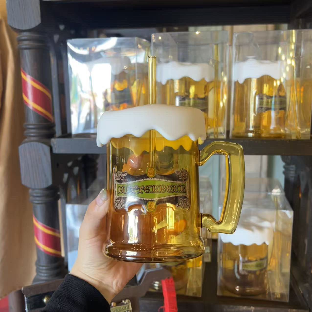 北京环球影城代购哈利波特黄油啤酒玻璃马克杯吸管杯正版礼物周边图片