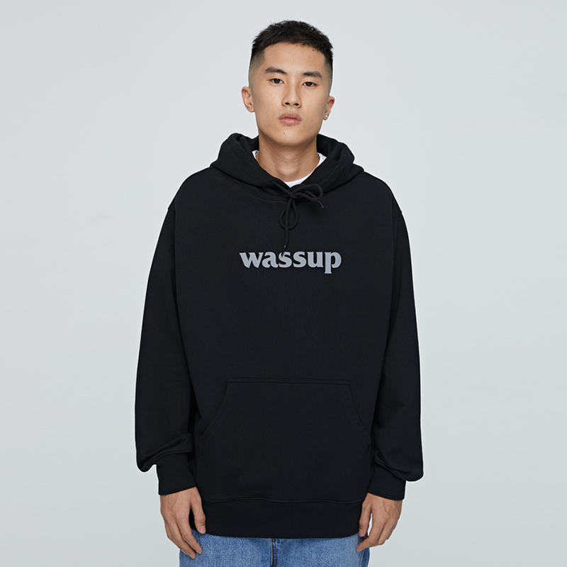 wassup基础宽松连帽卫衣