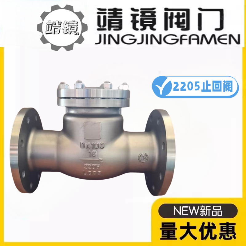 靖镜阀门H44W-16/25/40V双相不锈钢法兰旋启式止回阀耐腐蚀脱盐硫