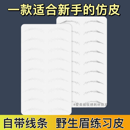 自带线条野生眉练习仿真皮