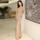 香槟色晚礼服女2026新款 高端名媛晚宴年会主持人 气质宴会鱼尾长款
