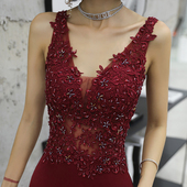 酒红色晚礼服女2025新款 高贵宴会气质高档主持人鱼尾敬酒服高级感