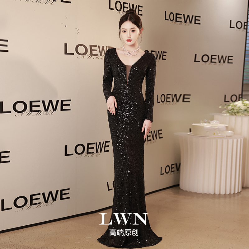 宴会晚礼服鱼尾裙气质高端高级感