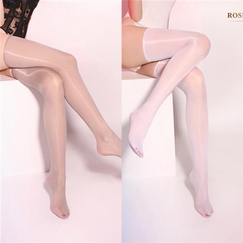 夏薄款8d油光油亮马油过膝性感无边长筒丝袜大腿根纯欲高筒袜情侣