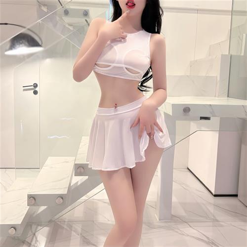 两件套装情趣内衣制服装性感冰丝透明