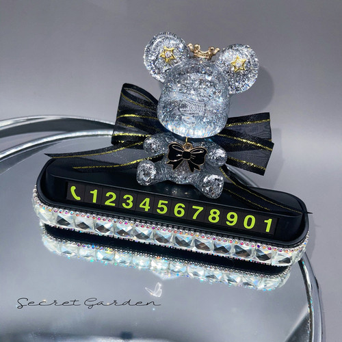 蝴蝶结小熊停车号码牌隐藏式