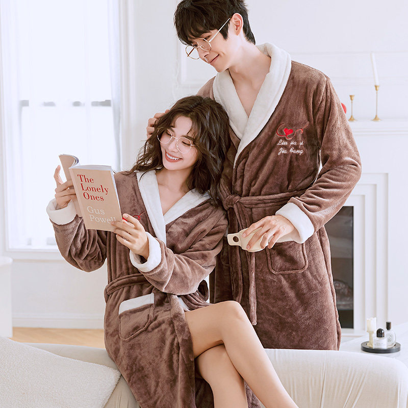 春秋冬季加厚珊瑚绒睡袍女加绒浴袍情侣睡衣法兰绒晨袍长款浴衣男,女士内衣/男士内衣/家居服,睡袍/浴袍,淘宝优惠券,粉丝福利购,淘宝优惠卷