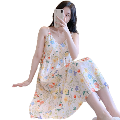 绵绸睡衣吊带睡裙夏季