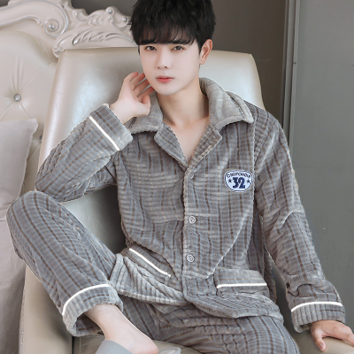 好得西男珊瑚绒冬季睡衣保暖