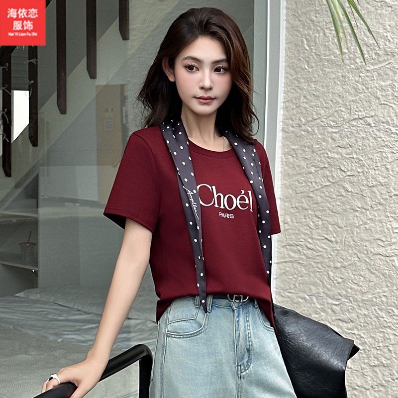 百搭减龄小个子半袖体恤衫