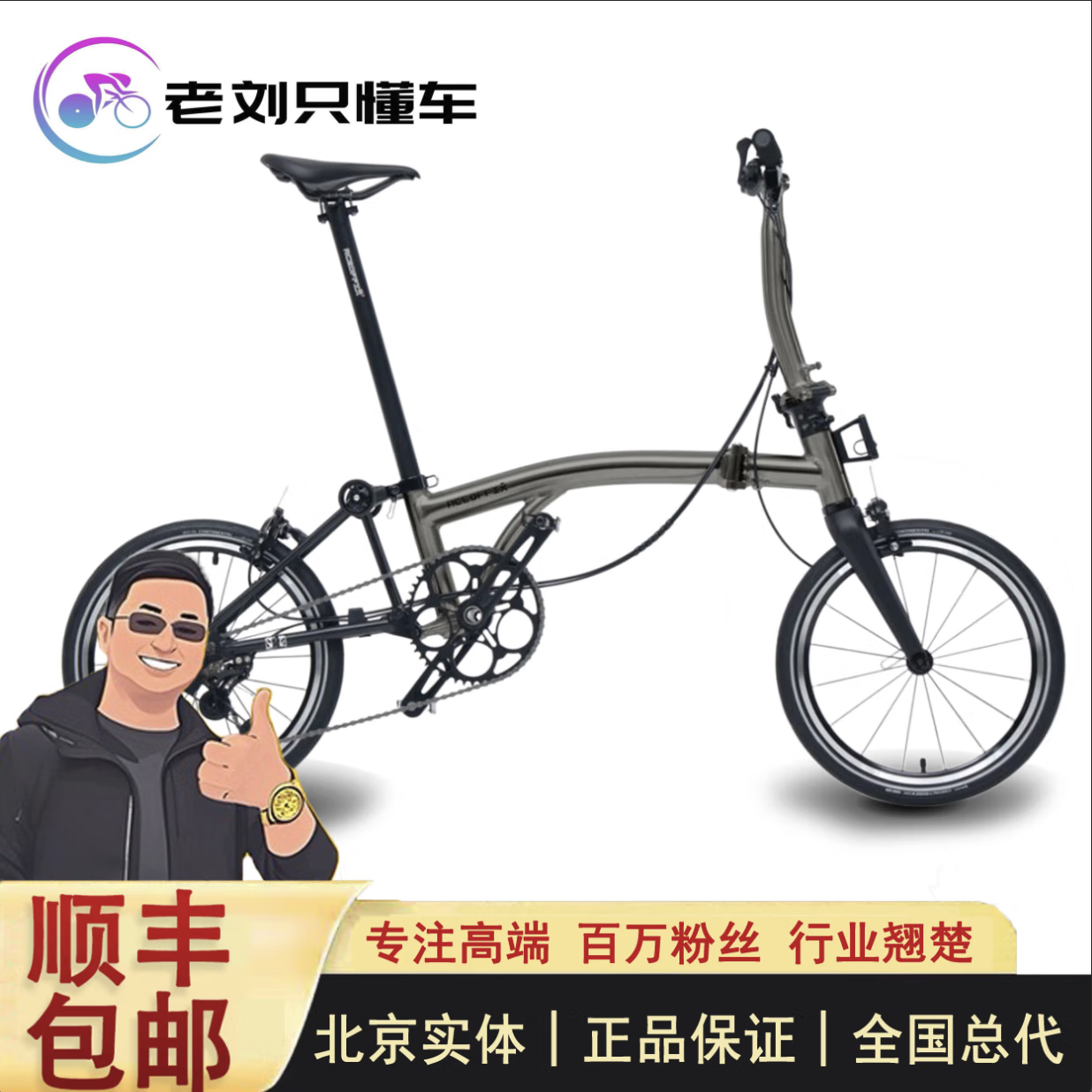 【老刘只懂车】超轻7.5kg aceoffix C5碳叉国布折叠车 铝布 16寸