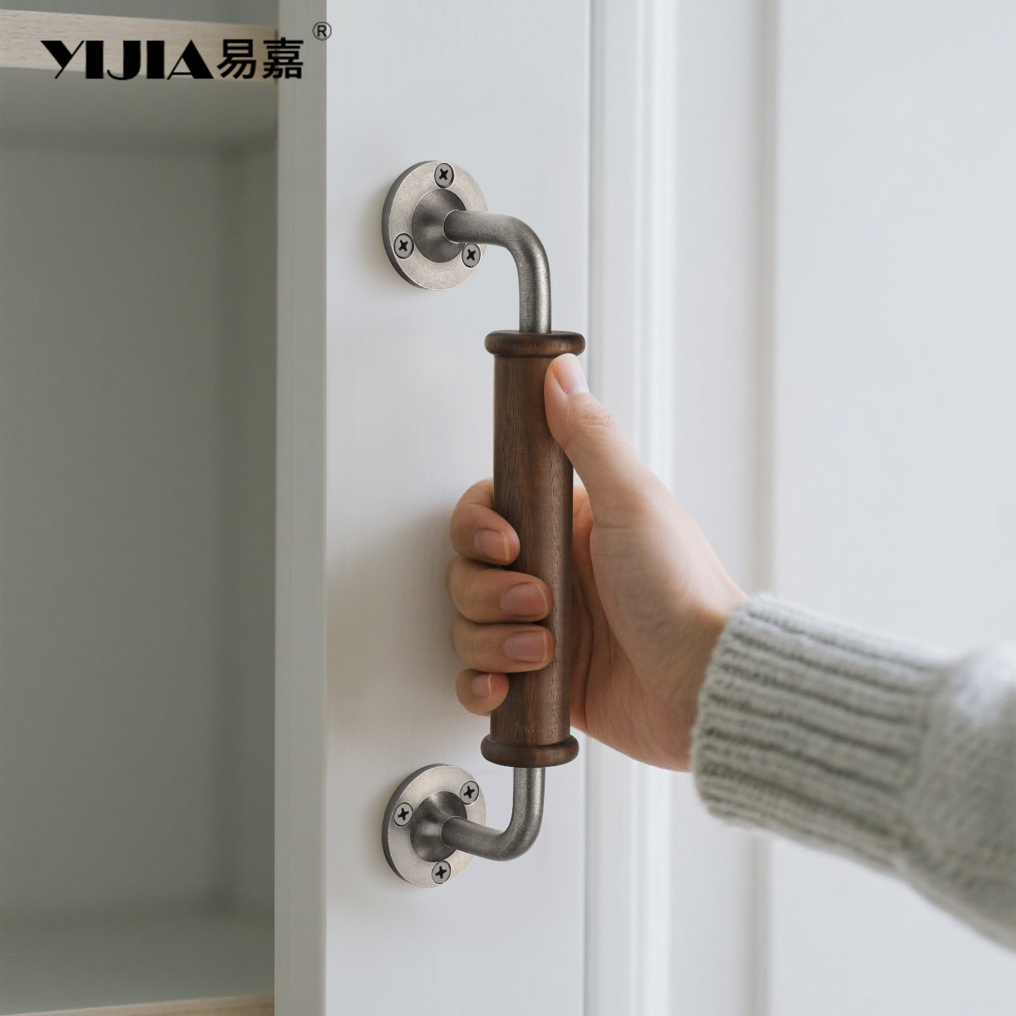 复古侘寂风明装大门拉手把手