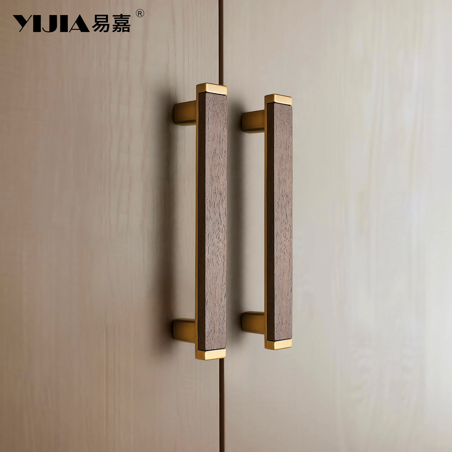 中古风复古黑胡桃木家具柜门拉手