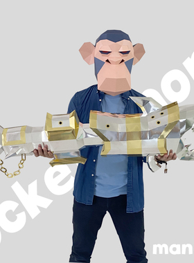 长1.2米 金克丝cos武器1:1鲨鱼火箭炮道具个性酷炫手工折纸礼物男