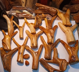 太行崖柏枣木桃木弹弓架3原木天然随型树杈DIY陈化毛料 送砂纸