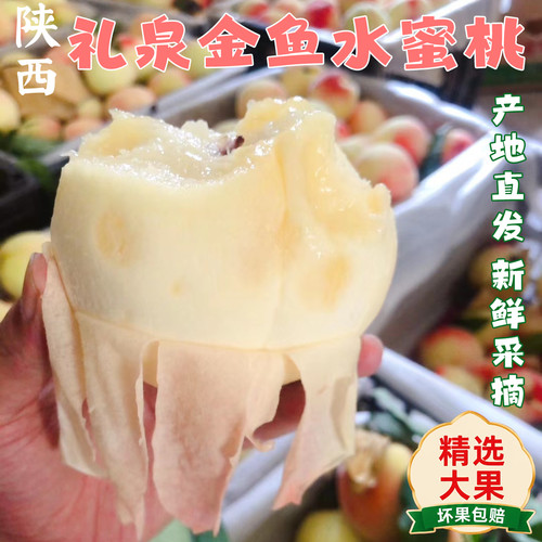 陕西礼泉金鱼水蜜桃北京8号莱山蜜桃秋彤新世纪可撕皮爆汁包邮