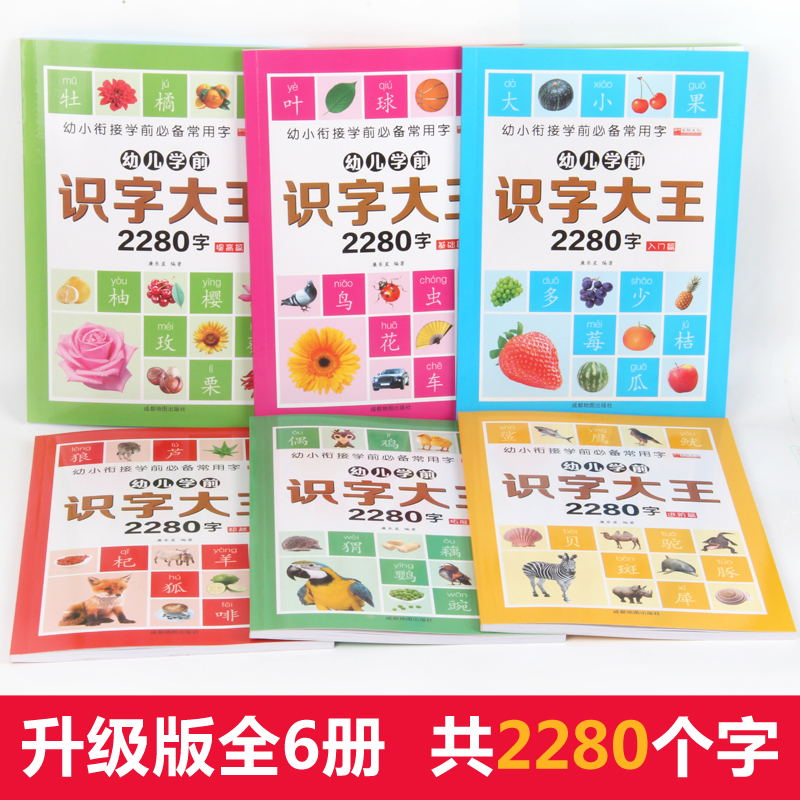 学前2280字全套6册看图识字大王学龄前3-4-5岁幼儿园儿童幼小衔接早教