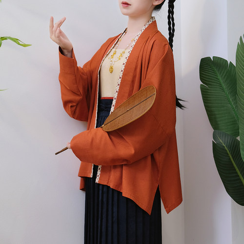 华序九章宋制飞机袖夏季薄款原创汉服女对襟短衫现货日常非古装