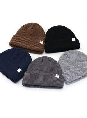 NOFILE LIFE®日系小夹标毛线帽男女秋冬百搭冷帽保暖针织帽休闲