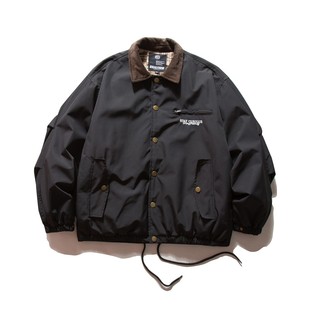 NOFILE LIFE 日系复古休闲宽松工装翻领拼接夹克外套白鸭绒羽绒服