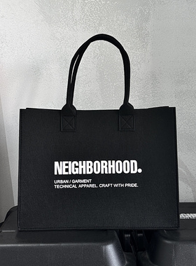 ARMOR MADNESS 日系露营NBHD托特包毛毡手提包男女简约时尚百搭黑