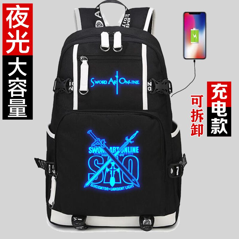 大容量印花多层防水耐磨双肩包