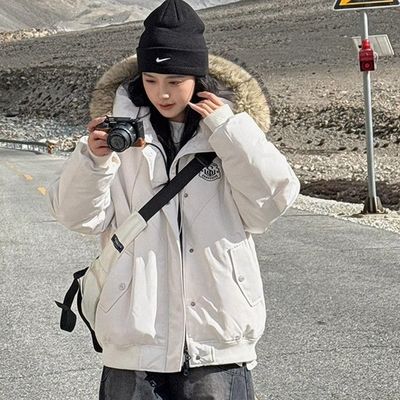 工装派克羽绒棉服女2025