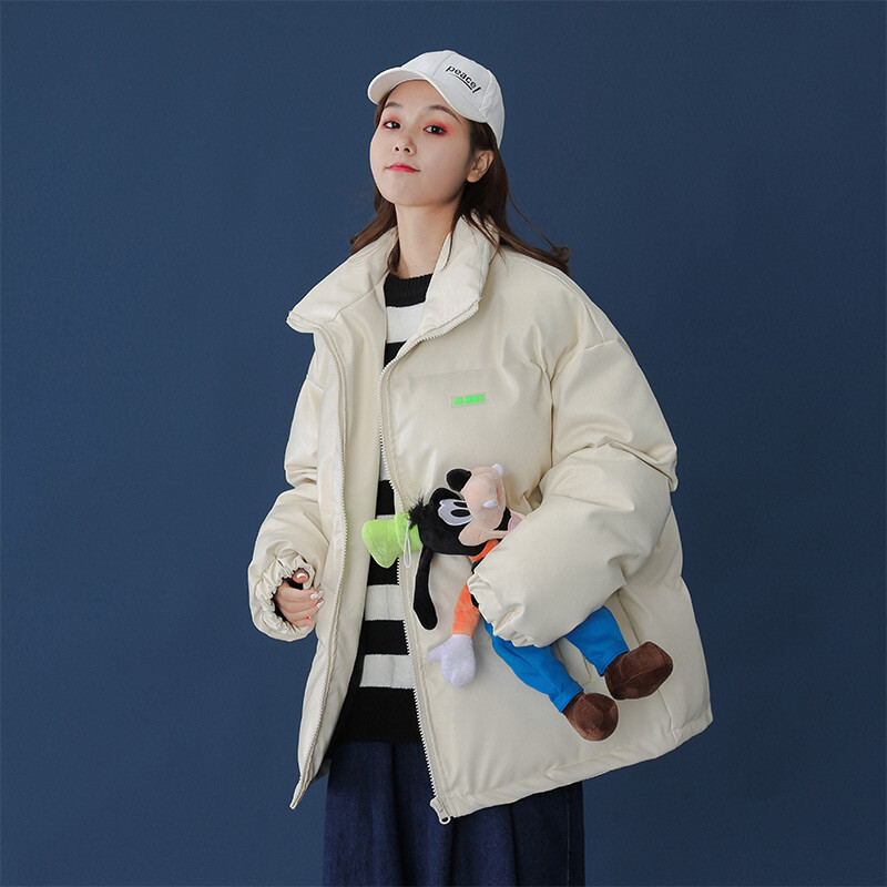 23/冬情侣休闲宽松PU皮立领加厚保暖棉衣 M5115-P100【特价】