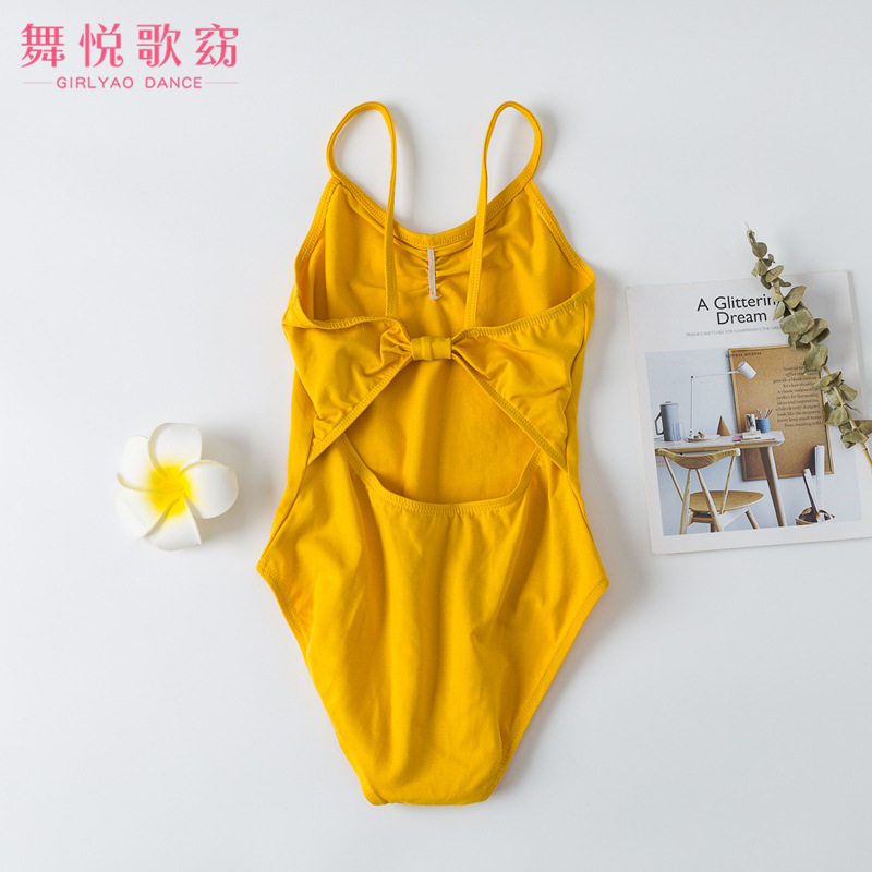 美背大蝴蝶结吊带中国舞练功服