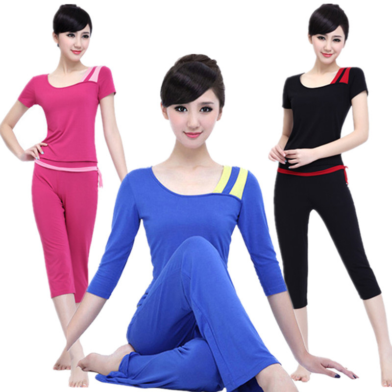 莫代尔春夏套装运动风大码健身服